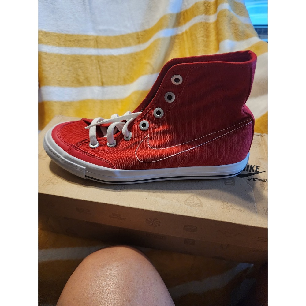 Nike Go Mid CNVS Kids Sport Red High Top Sneakers 434497-600 Size 4.5Y